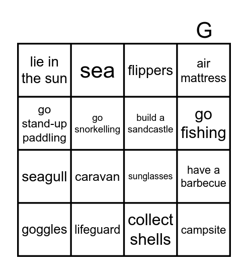 Holidays Bingo Card