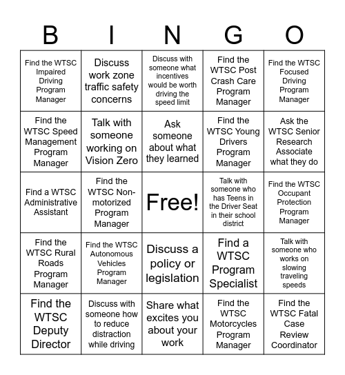 TSS Networking BINGO! Bingo Card