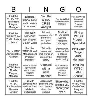 TSS Networking BINGO! Bingo Card