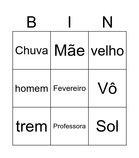 Bingo Card