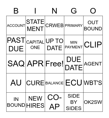 Collections Bingo Card