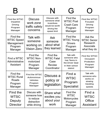 TSS Networking BINGO! Bingo Card