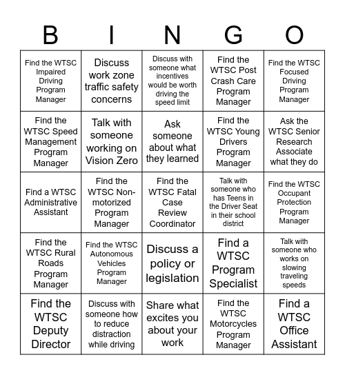 TSS Networking BINGO! Bingo Card