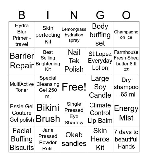 Remedy Facial Bar & Spa Bingo Card