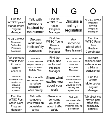 TSS Networking BINGO! Bingo Card