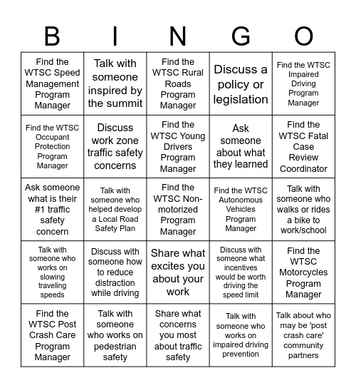 TSS Networking BINGO! Bingo Card