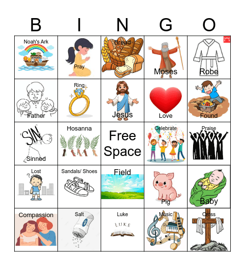 Lakeview Church Kid's Bingo Card