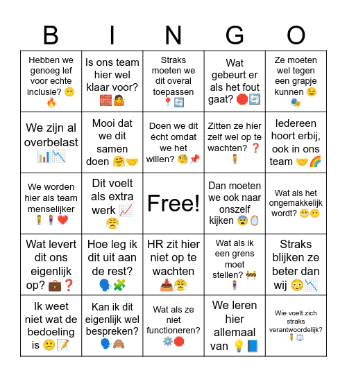 weerstand Bingo Card