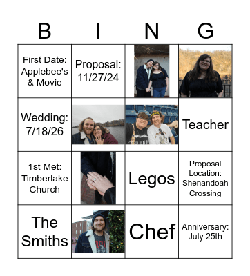 Bridal Shower Bingo! Bingo Card