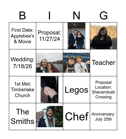 Bridal Shower Bingo! Bingo Card