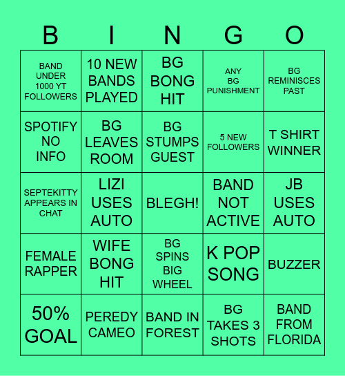 TACO TUESDAY LBS BINGO Card