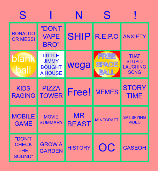 TRASH Bingo Card