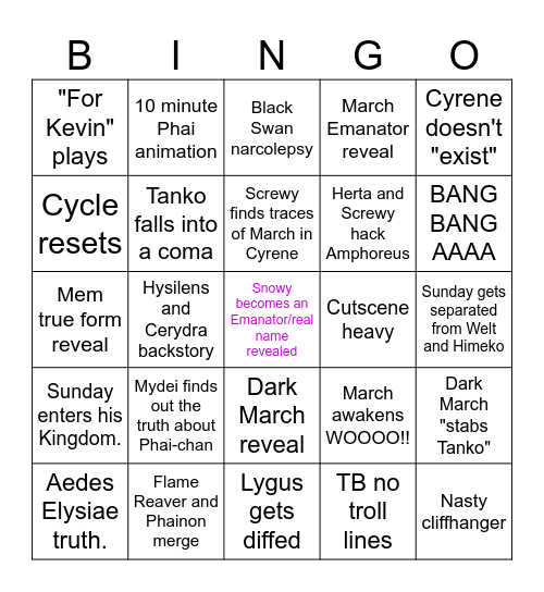 3.4 Bingo Card