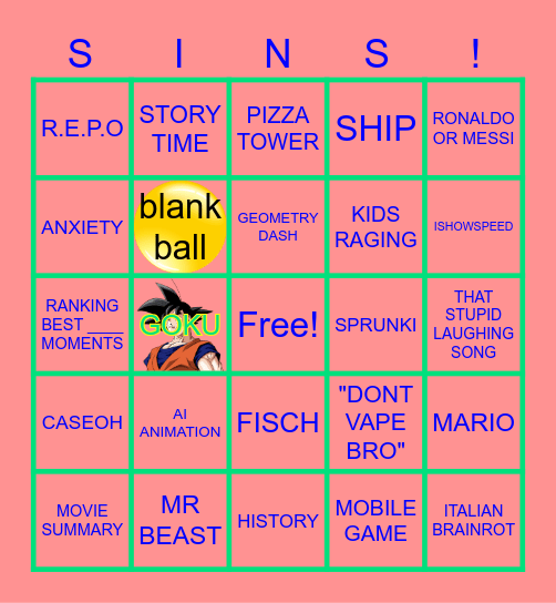 TRASH Bingo Card