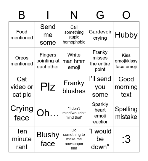 Franky Bingo Card