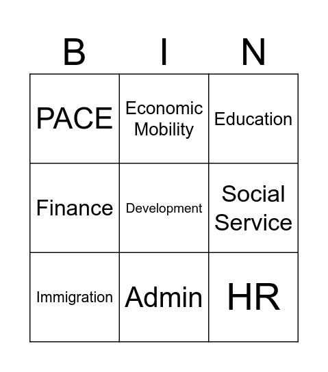 Canal Alliance Bingo Card