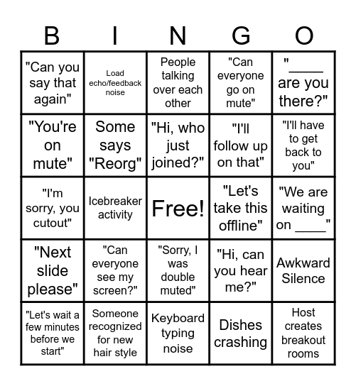 All Hands Bingo Card
