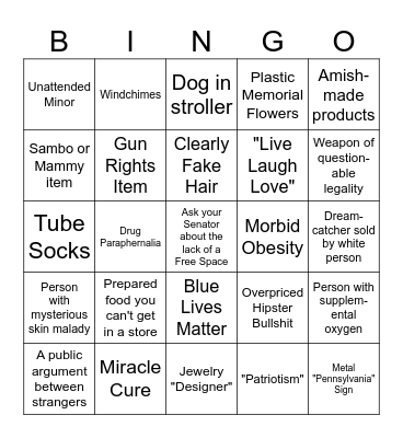 July Flea Market Bingo Card