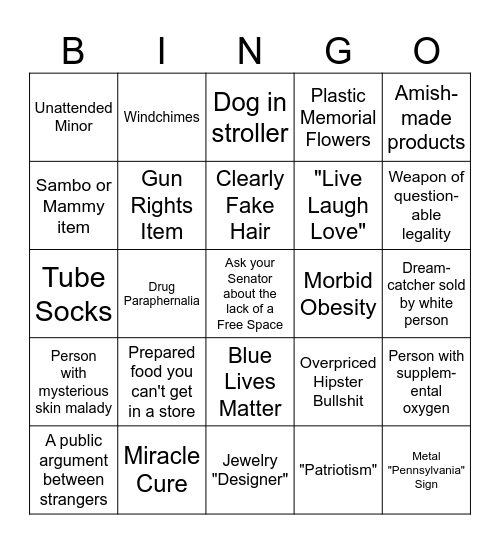 July Flea Market Bingo Card
