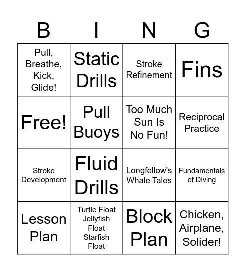 WSI Bingo Card