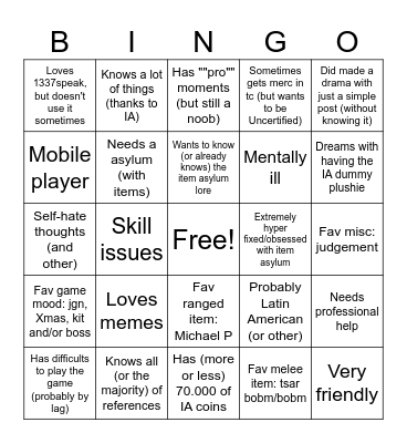 IA bingo !!! (Nicho ver) Bingo Card