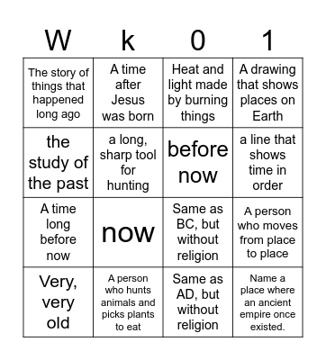 Ancient Empires Bingo Card