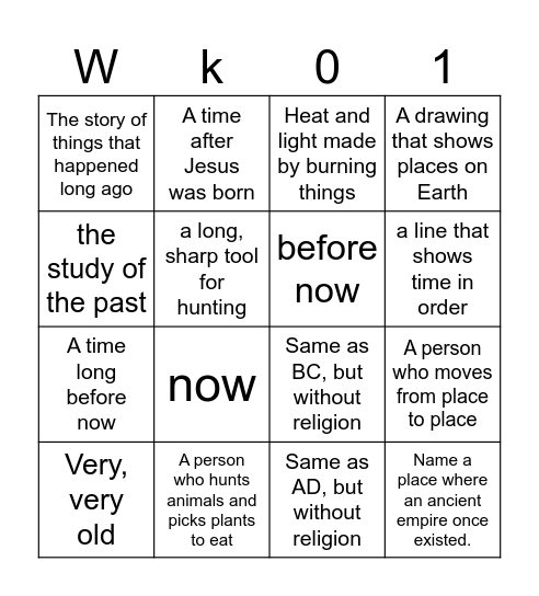 Ancient Empires Bingo Card