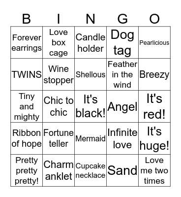 Pearl Party Bingo Card