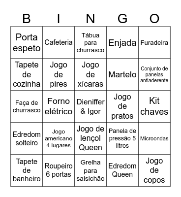 Bingo casa nova Bingo Card