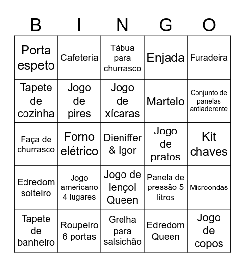 Bingo casa nova Bingo Card