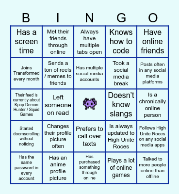 *BINGO.EXE* 👾 Bingo Card