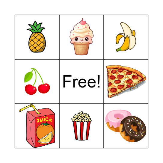 My Favorites Bingo Card