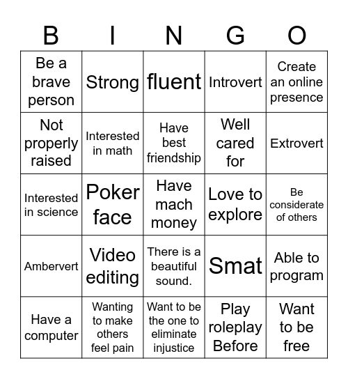 Life Bingo Card