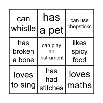 Find Someone Who... Bingo Card