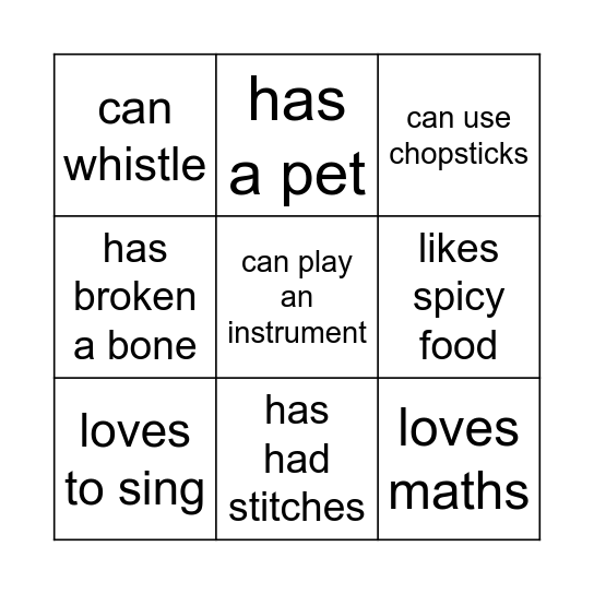 Find Someone Who... Bingo Card