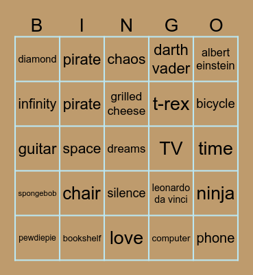 Bingo 1 Bingo Card