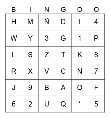 BINGO MUSICAL Bingo Card