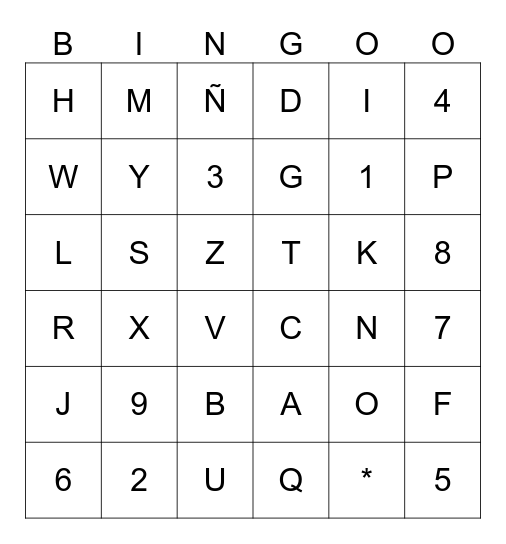 BINGO MUSICAL Bingo Card