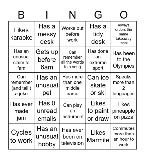 DSD Bingo! Bingo Card