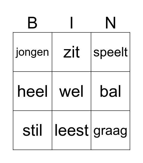 Alfa korte en lange klanken Bingo Card