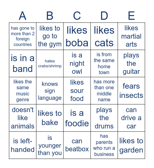 Find someone that.. Bingo Card