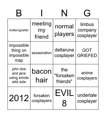 SEWH Bingo Card