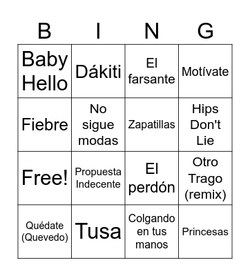 RITA'S SUMMER Bingo Card