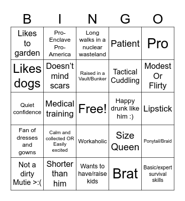 Are you Creed’s type bingo Card