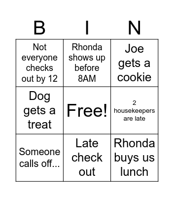 Work Bingo Card
