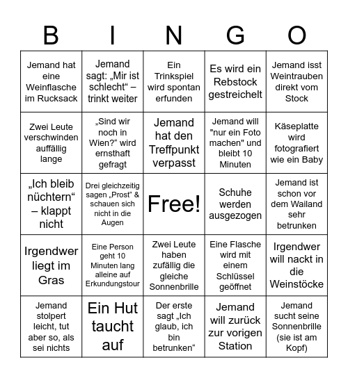 Weinwandern Bingo Card