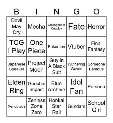 AVCON Bingo Card