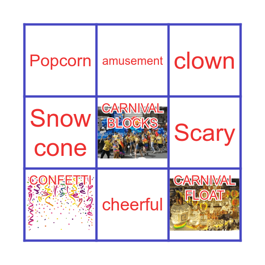 CARNIVAL BINGO Card