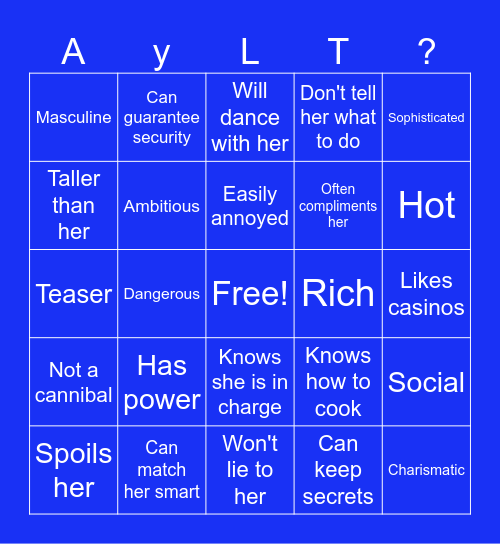ARE YOU LYNDA'S TYPE? Bingo Card