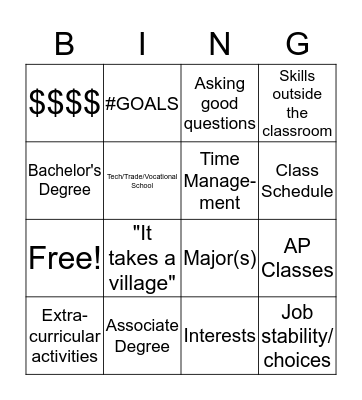 Invest in Your Future  Bingo Card